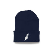 Grateful Dead Embroidered White Bolt Cuffed Beanie - Navy