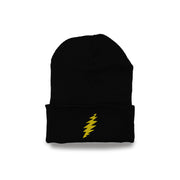 Grateful Dead Embroidered Yellow Bolt Cuffed Beanie - Black