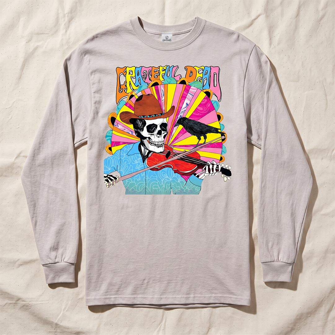 Fiddler Long Sleeve T-Shirt in Ivory — Officially licensed Grateful Dead Long Sleeve T-Shirt from Relix