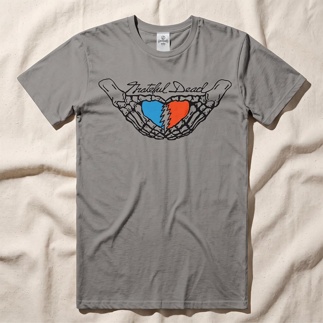 Holding Heart T-Shirt in Gray — Officially licensed Grateful Dead T-Shirt from Relix