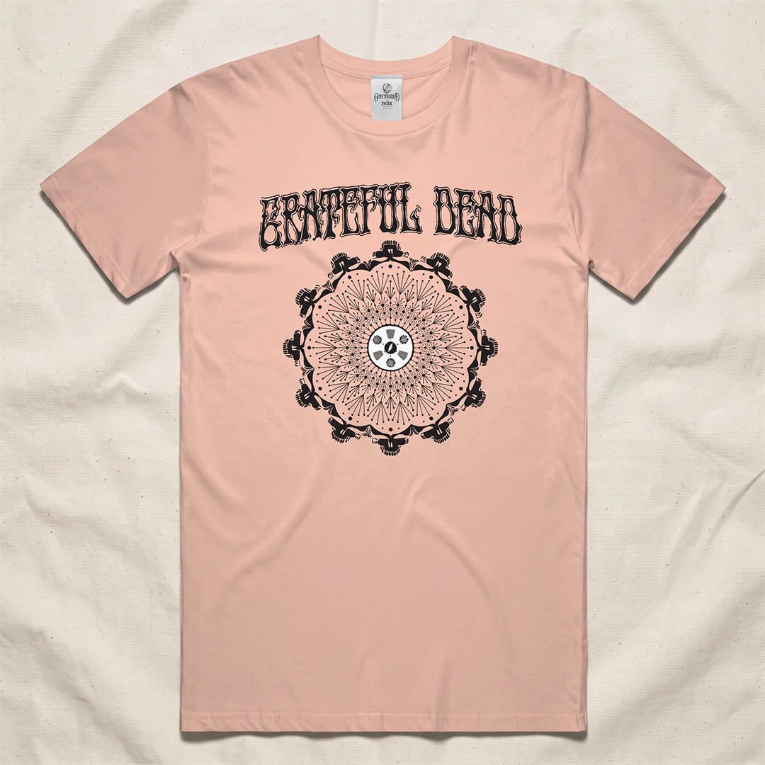 Grateful Dead Kaleidoscope Stealie Tee - Peach
