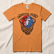 Nothing But Net Stealie T-Shirt in Bright Orange — Officially licensed Grateful Dead T-Shirt from Relix