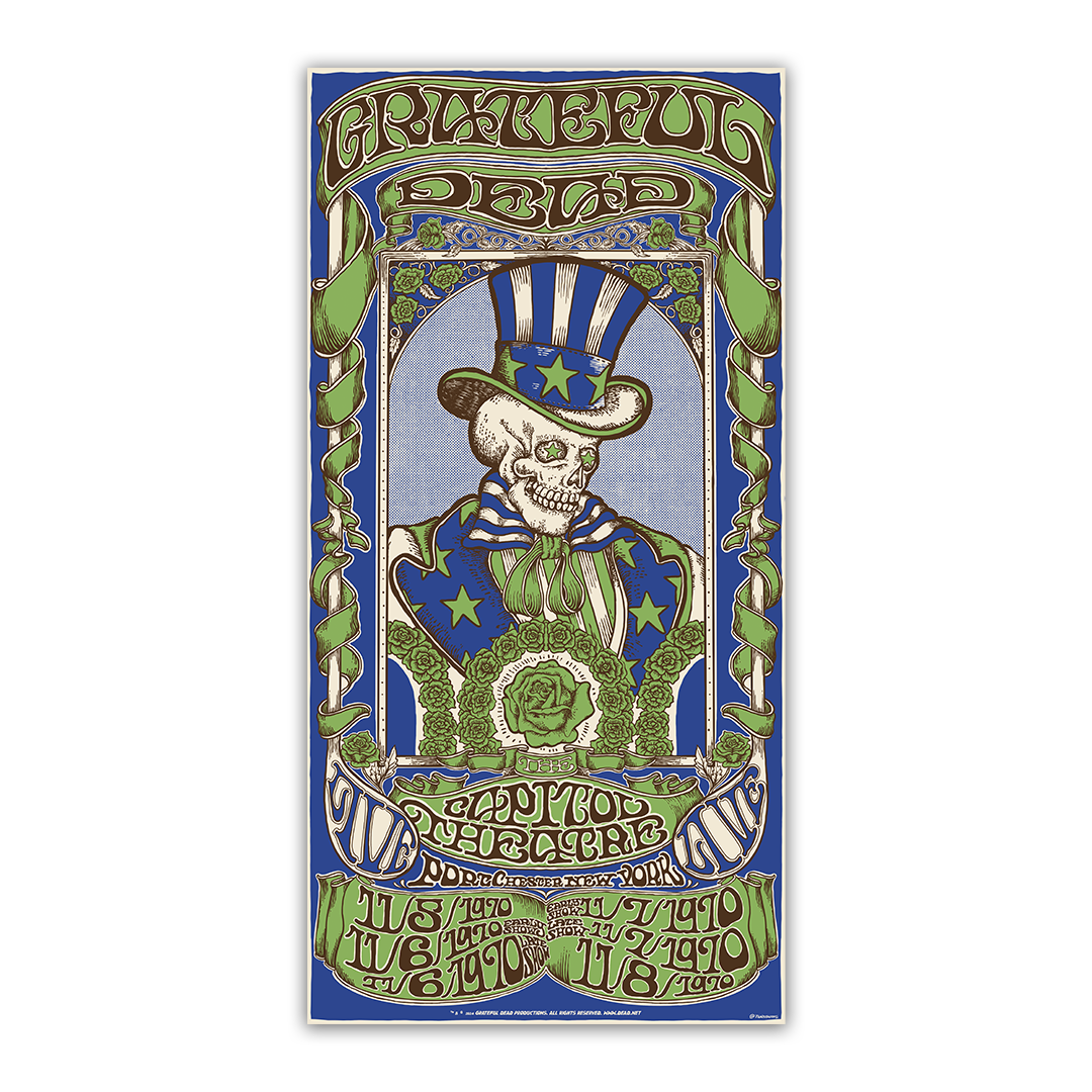 Grateful Dead November 1970 6 Show Run V2 poster by Taylor Rushing featuring psychedelic artwork and bold concert date typography