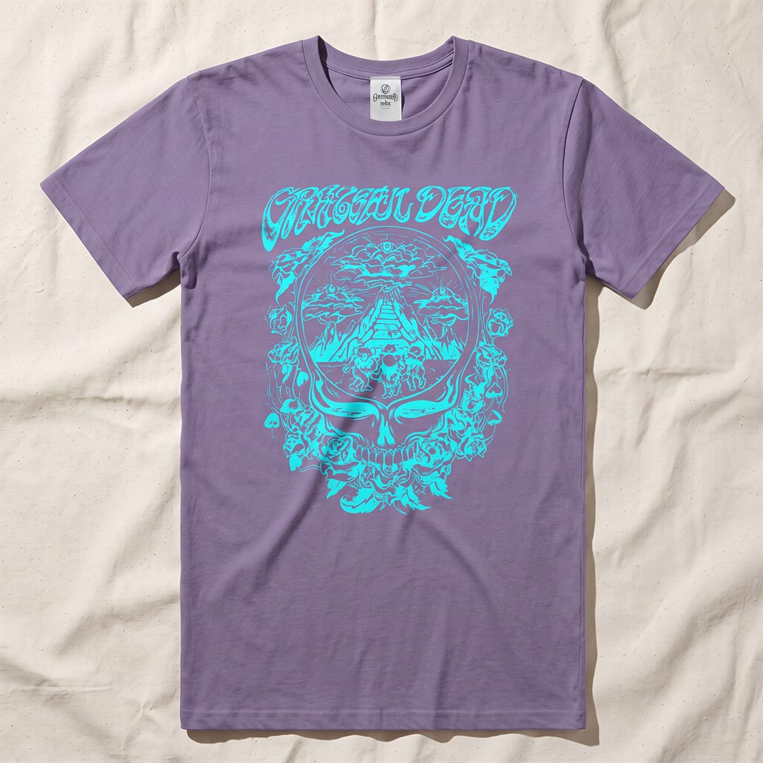 Pyramid Stealie T-Shirt in Grape — Officially licensed Grateful Dead T-Shirt from Relix