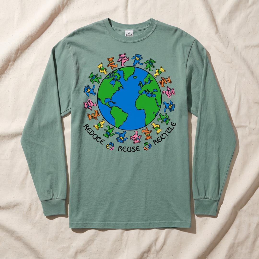 Reduce Reuse Recycle Long Sleeve T-Shirt in Island Reef — Officially licensed Grateful Dead Long Sleeve T-Shirt from Relix