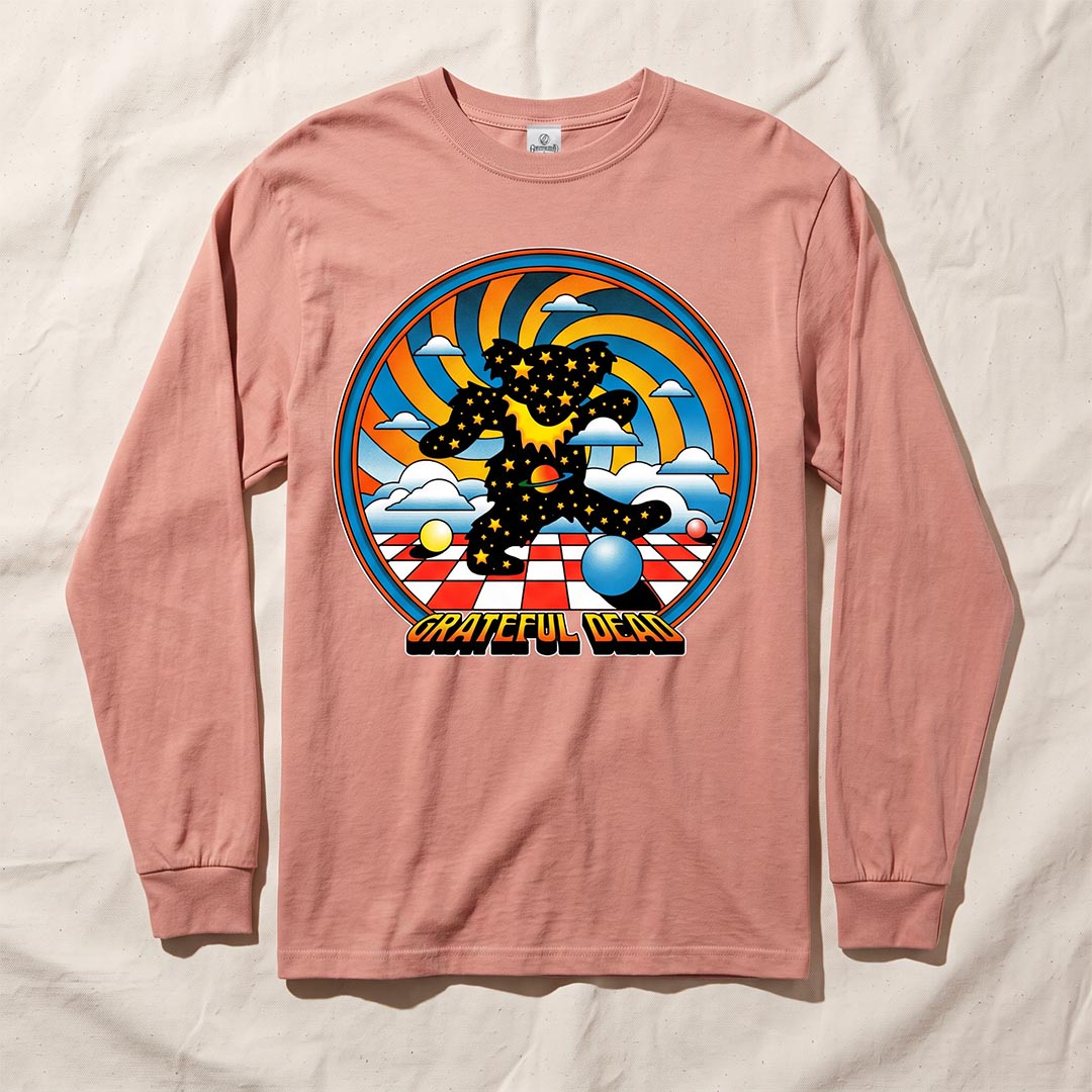 Space Bear Long Sleeve T-Shirt in Melon — Officially licensed Grateful Dead Long Sleeve T-Shirt from Relix