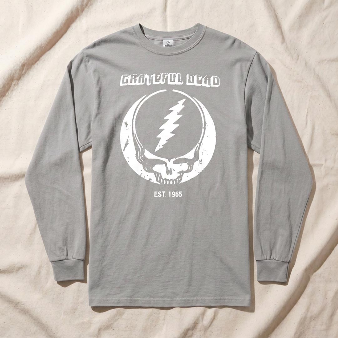 Steal Your Face Long Sleeve T-Shirt in Gray — Officially licensed Grateful Dead Long Sleeve T-Shirt from Relix