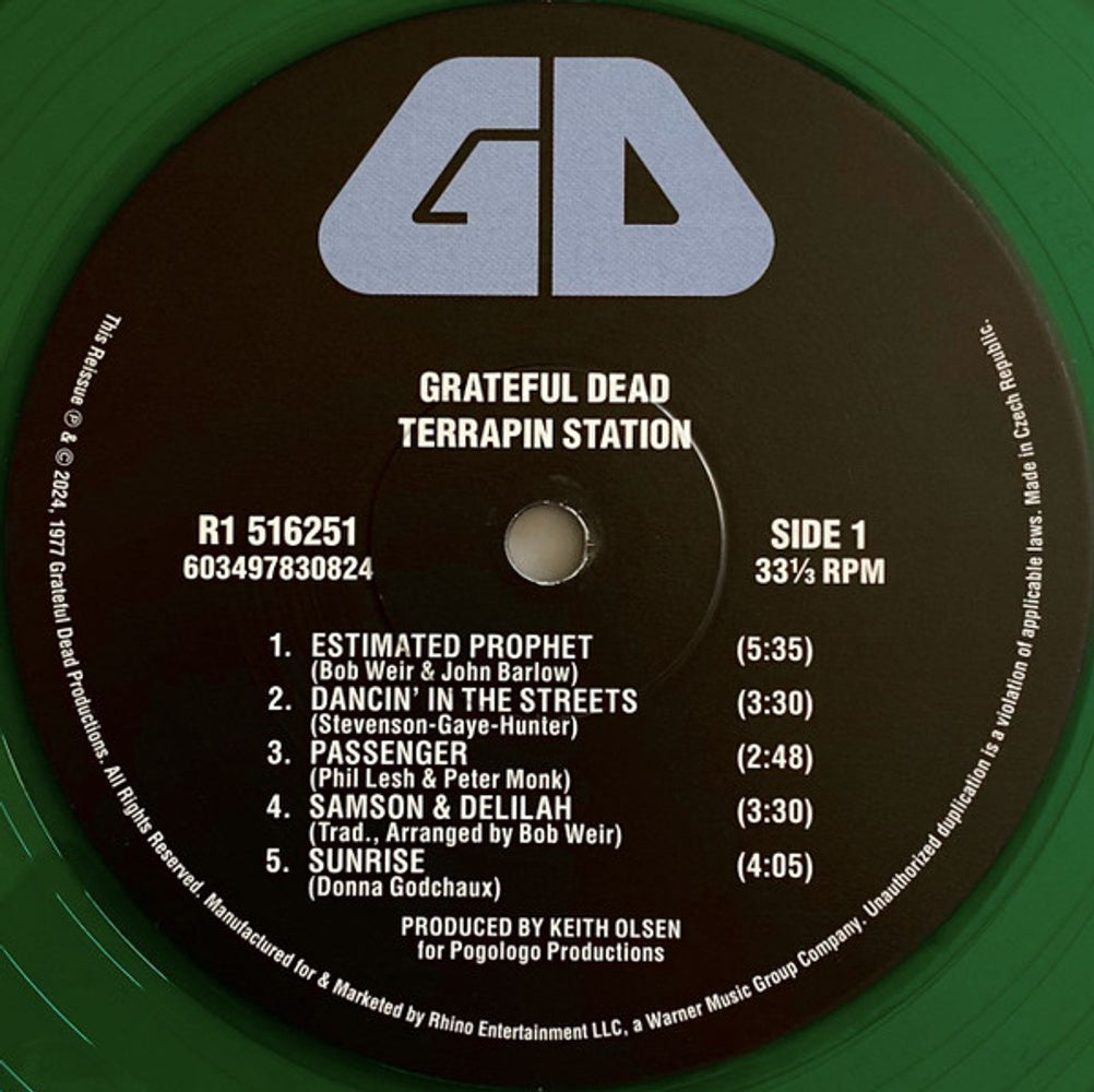 Grateful Dead – Terrapin Station (Emerald Green LP Vinyl) – Label Disc – Relix – 1002x1000px