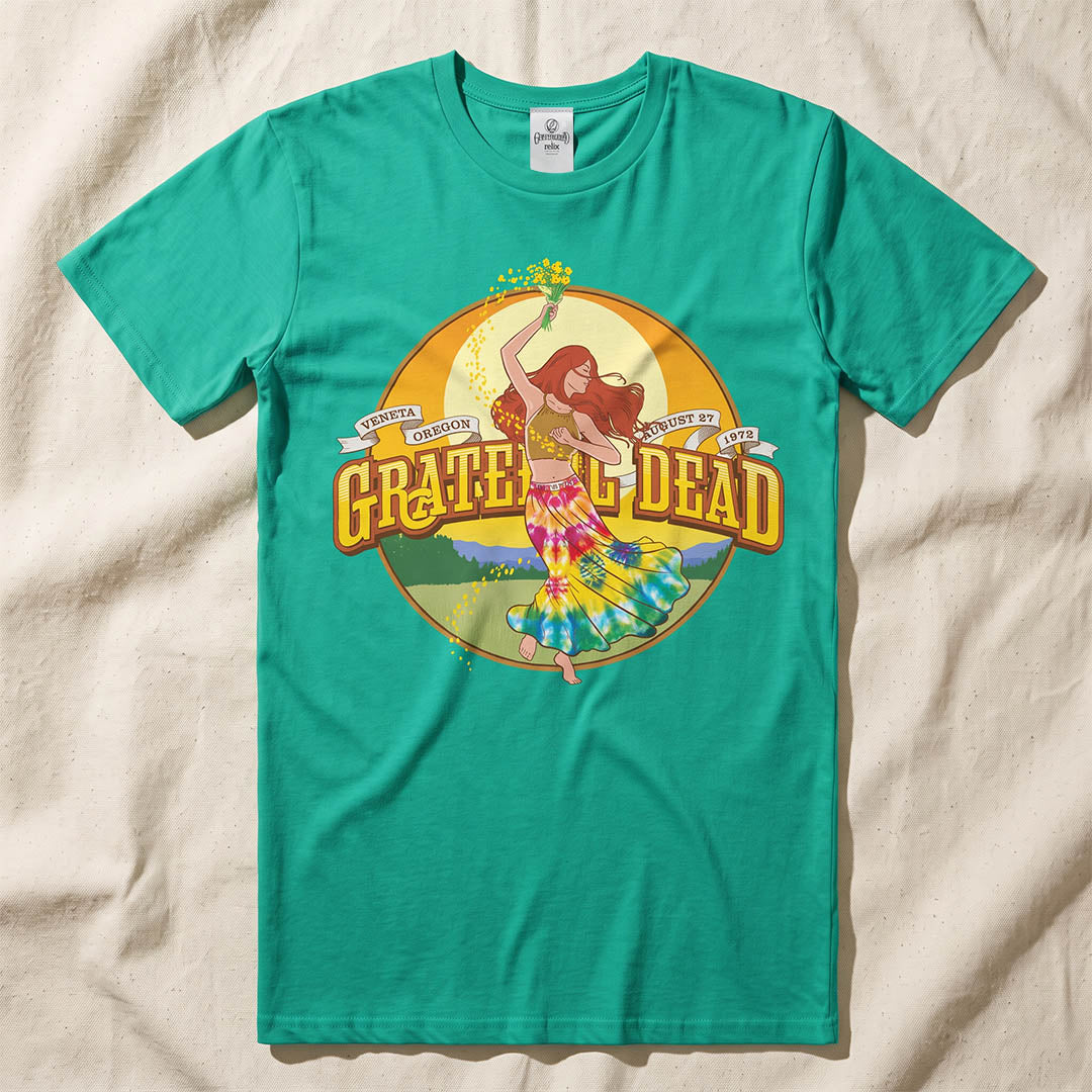 Grateful Dead Veneta, Oregon 8/27/72 Tee - Island Green
