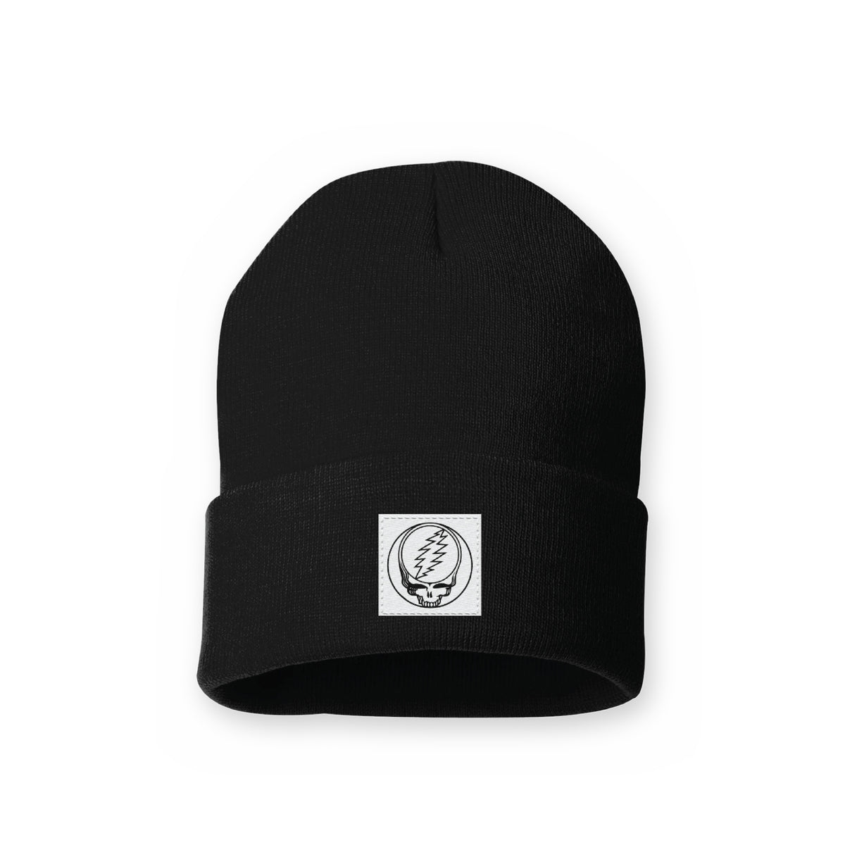 Grateful Dead Woven Label Stealie Cuffed Beanie - Black