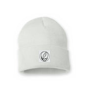 Grateful Dead Woven Label Stealie Cuffed Beanie - White