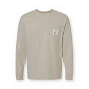 Grateful Dead Woven Label Stealie Long Sleeve Pocket T-Shirt - Bone