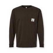 Grateful Dead Woven Label Stealie Long Sleeve Pocket T-Shirt - Brown