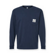 Grateful Dead Woven Label Stealie Long Sleeve Pocket T-Shirt - Sea Blue
