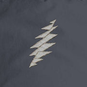 Close-up of the design on the Grateful Dead Embroidered Gray Bolt Surf Rope Cap - Navy