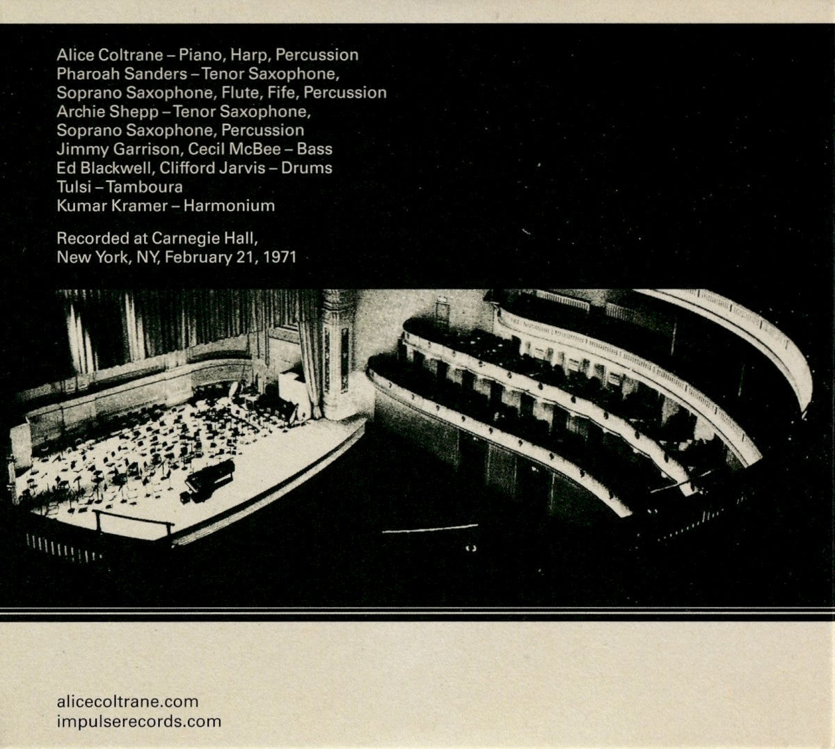 Image 2: Alice Coltrane – Carnegie Hall Concert CD | Relix