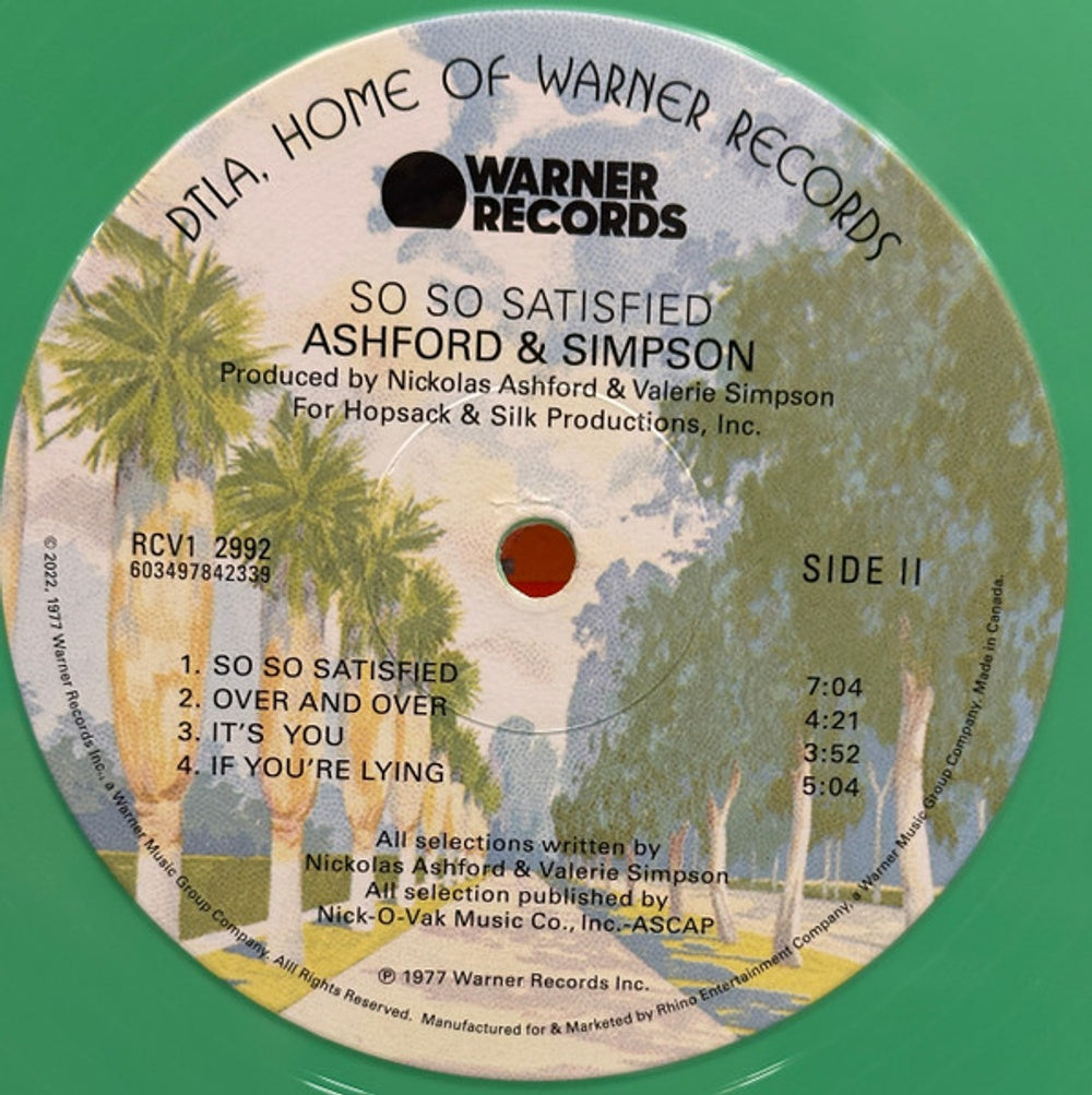 Image 2: Ashford & Simpson – So So Satisfied (Spring Green LP Vinyl) Vinyl LP | Relix