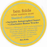 Image 2: Ben Folds – What Matters Most (Limited Edition Autographed CD with Bonus Tracks) CD | Relix