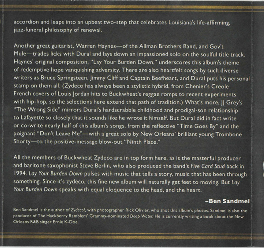 Image 2: Buckwheat Zydeco – Lay Your Burden Down CD | Relix