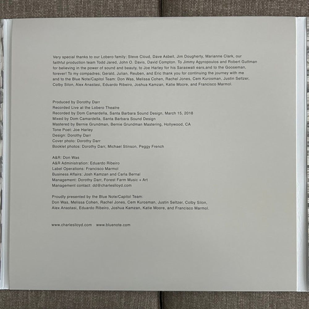 Image 2: Charles Lloyd – 8: Kindred Spirits (Live From The Lobero 2-LP Vinyl) Vinyl LP | Relix