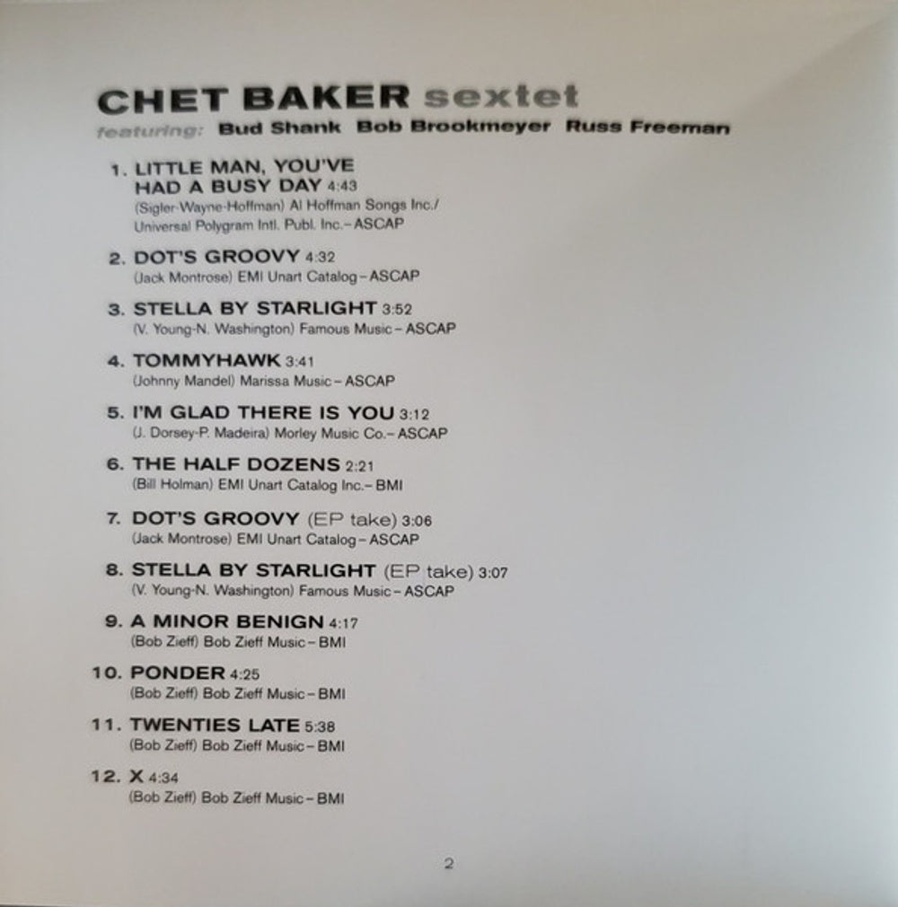 Image 2: Chet Baker – Chet Baker Sextet (Remastered 3-CD) CD | Relix