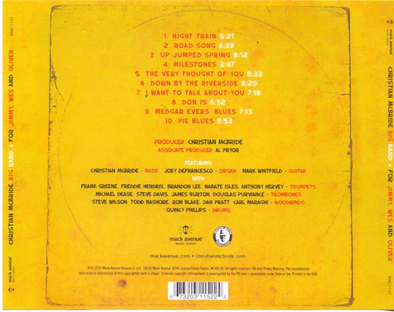 Image 2: Christian Mcbride – For Jimmy, Wes And Oliver CD | Relix
