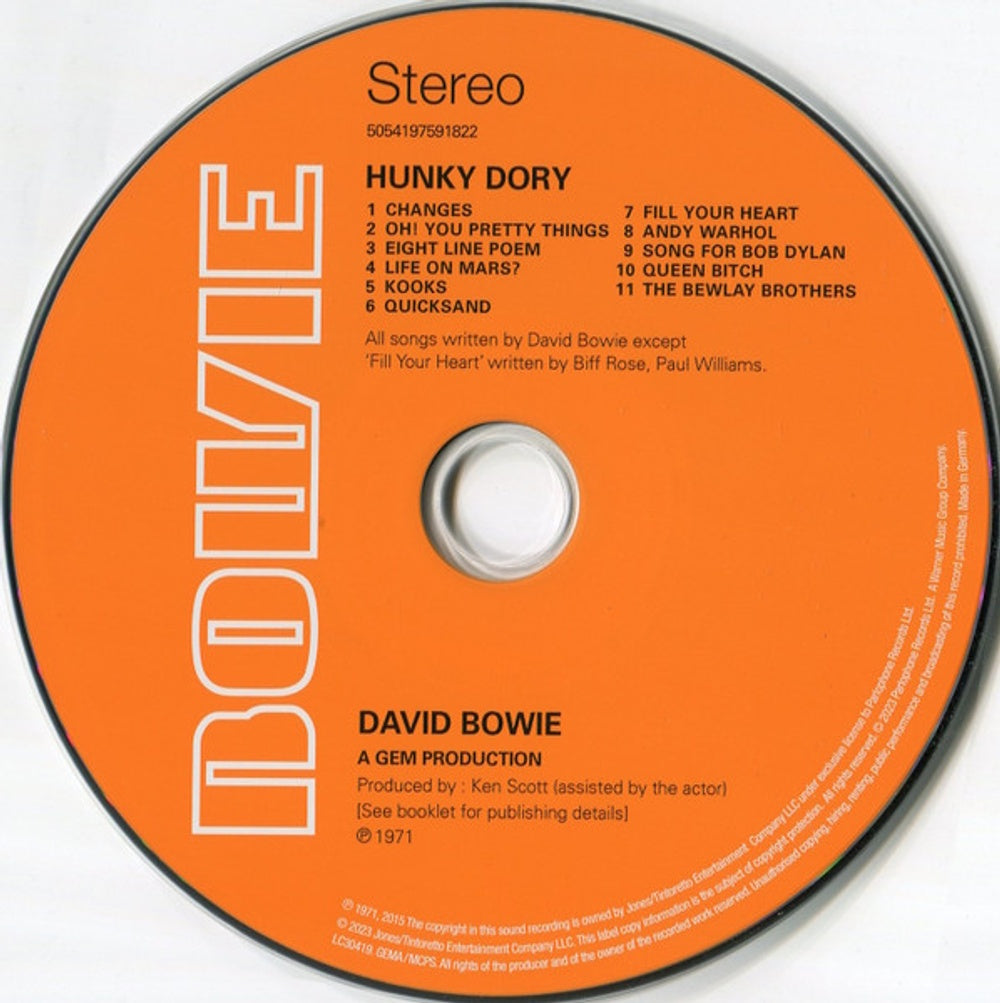 Image 2: David Bowie – Hunky Dory (2015 Remaster, Remastered CD) CD | Relix