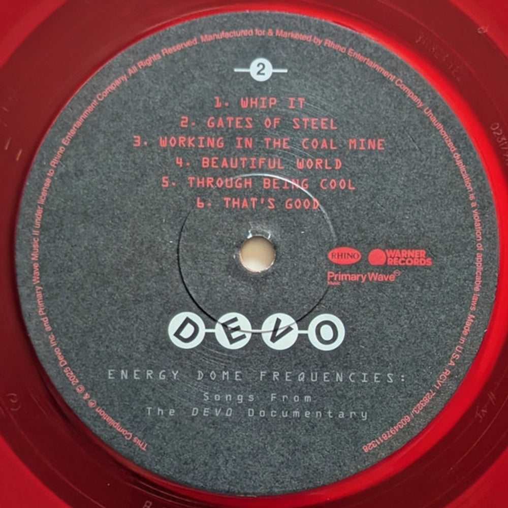 Image 2: Devo – Energy Dome Frequencies: Songs From The Devo (Red LP Vinyl) Vinyl LP | Relix
