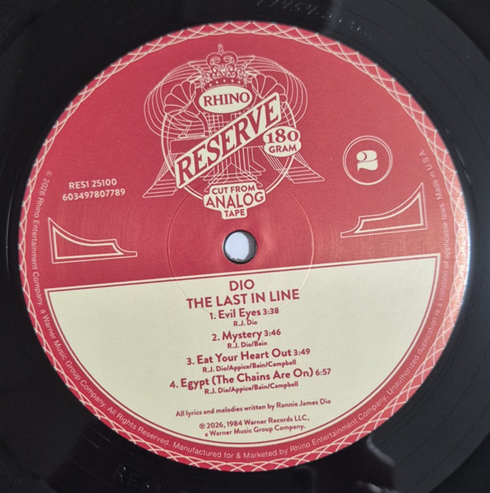 Image 2: Dio – Last In Line (Rhino Reserve LP Vinyl) Vinyl LP | Relix