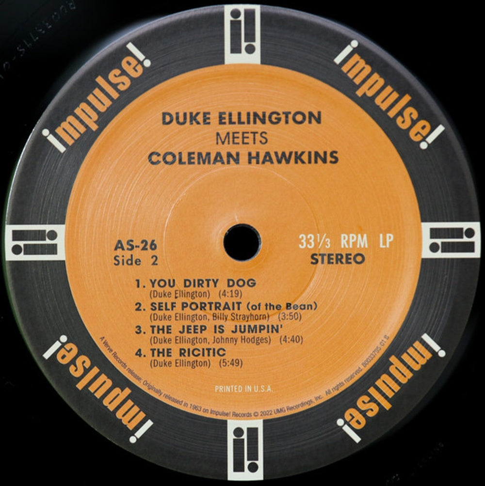 Image 2: Duke Ellington & Coleman Hawkins – Duke Ellington Meets Coleman Hawkins (Verve Acoustic Sounds Series)[LP] Vinyl LP | Relix