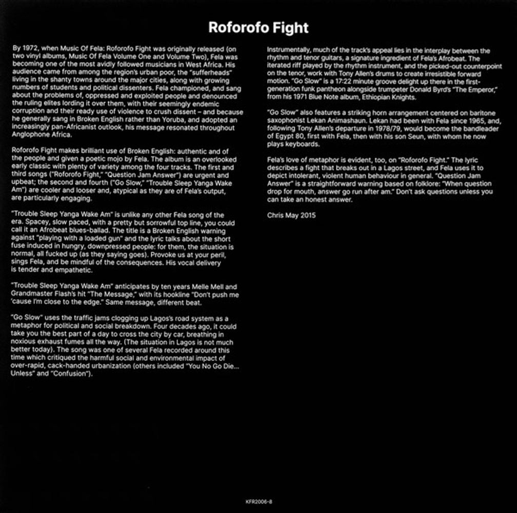 Image 2: Fela Kuti – Roforofo Fight (Download Included LP Vinyl) Vinyl LP | Relix