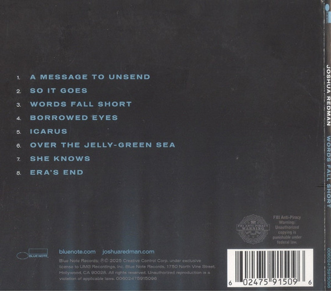 Image 2: Joshua Redman – Words Fall Short (Sft CD) CD | Relix