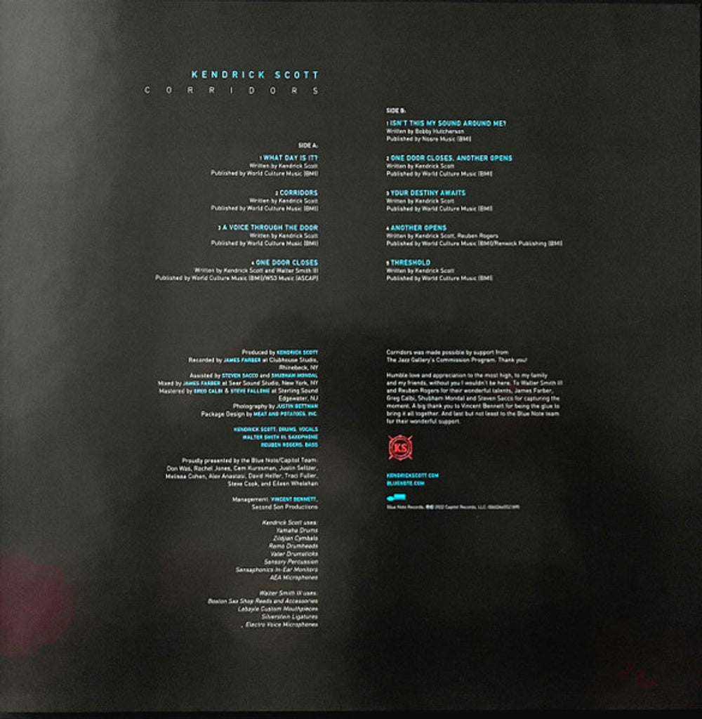 Image 2: Kendrick Scott / Reuben Rogers / Walter Smith III – Corridors Vinyl LP | Relix