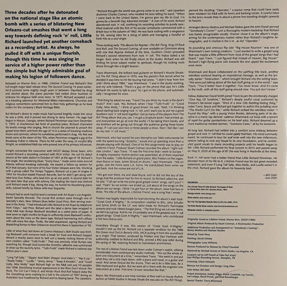 Image 2: Little Richard – Lifetime Friend (Trq LP Vinyl) Vinyl LP | Relix