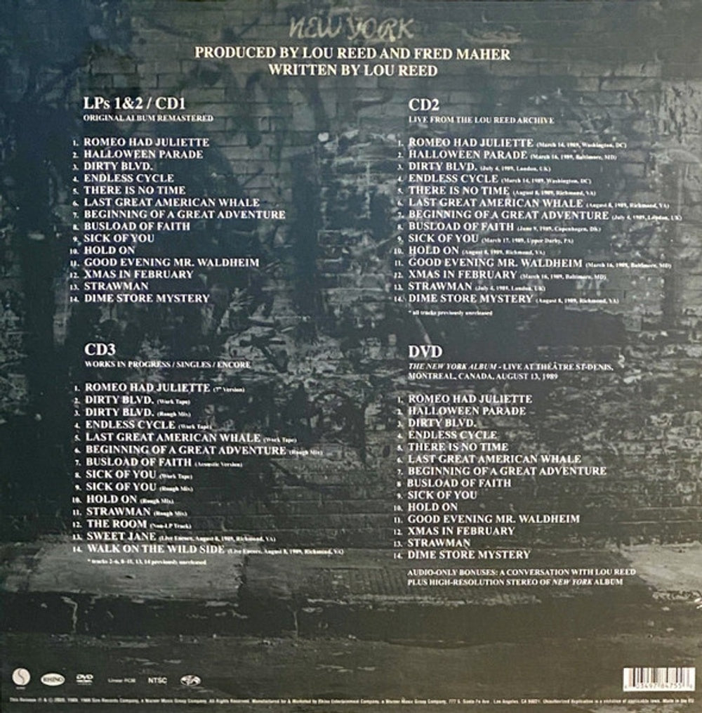 Image 2: Lou Reed – New York: Deluxe Edition (3CD/DVD/2LP) CD | Relix