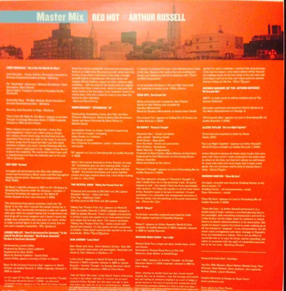 Image 2: Master Mix Red Hot & Arthur Russell / Various – Master Mix: Red Hot & Arthur Russell Vinyl LP | Relix