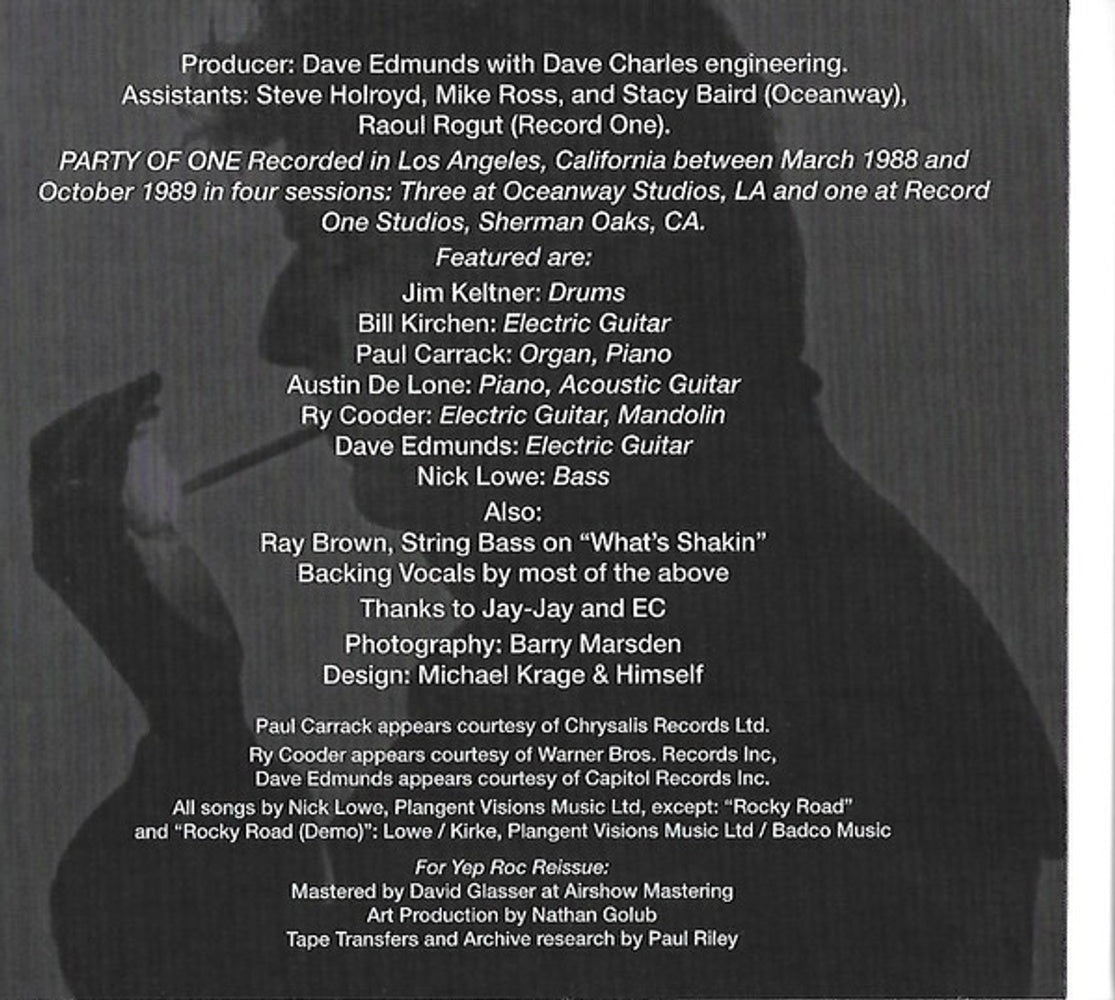 Image 2: Nick Lowe – Party of One CD | Relix