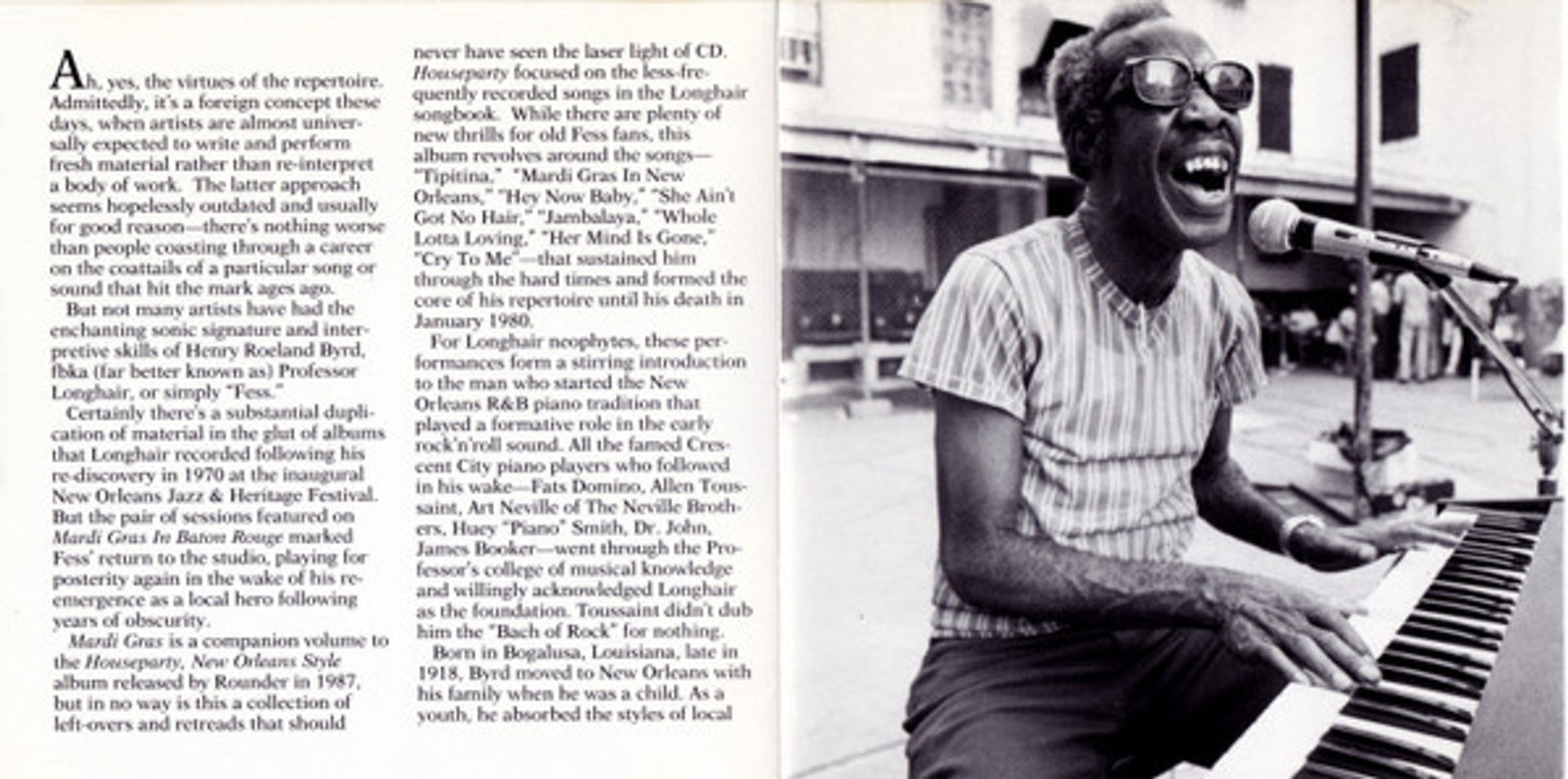 Image 2: Professor Longhair – Mardi Gras in Baton Rouge CD | Relix