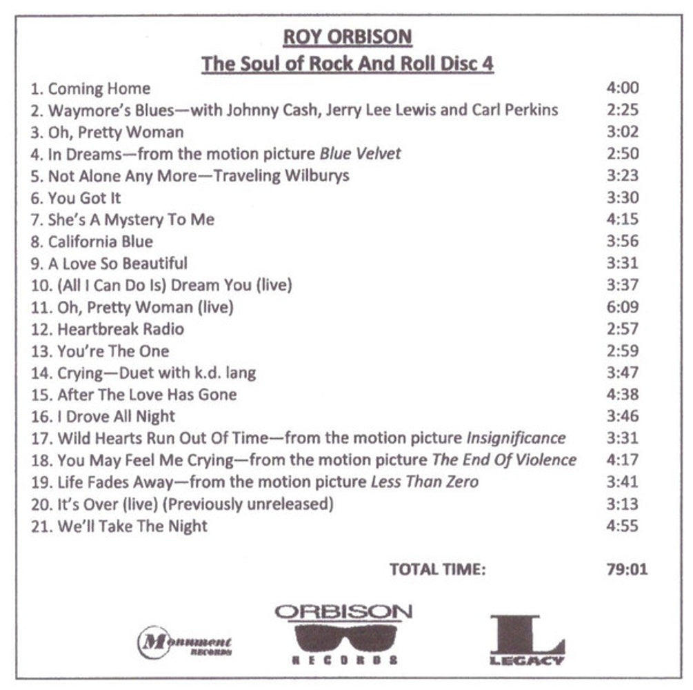 Image 2: Roy Orbison – The Soul Of Rock and Roll CD | Relix