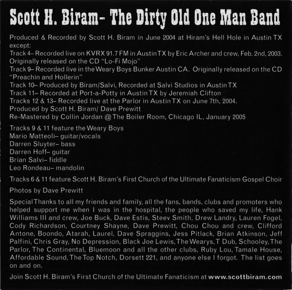 Image 2: Scott H. Biram – The Dirty Old One Man Band CD | Relix