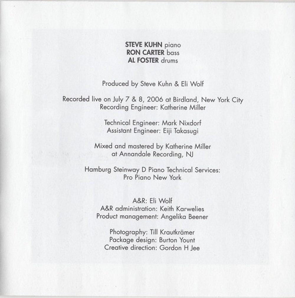 Image 2: Steve Kuhn – Live at Birdland CD | Relix