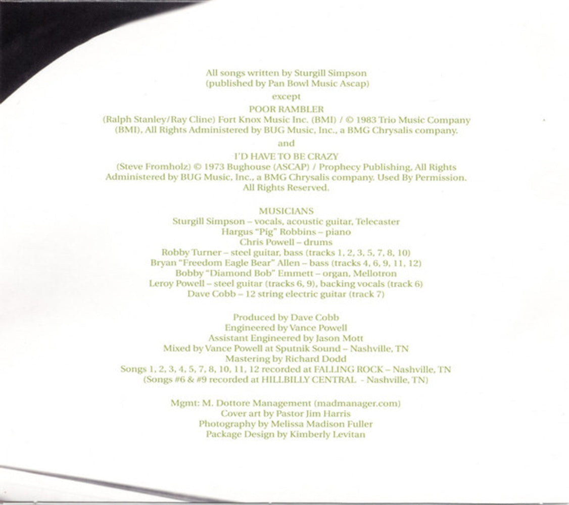 Image 2: Sturgill Simpson – High Top Mountain CD | Relix