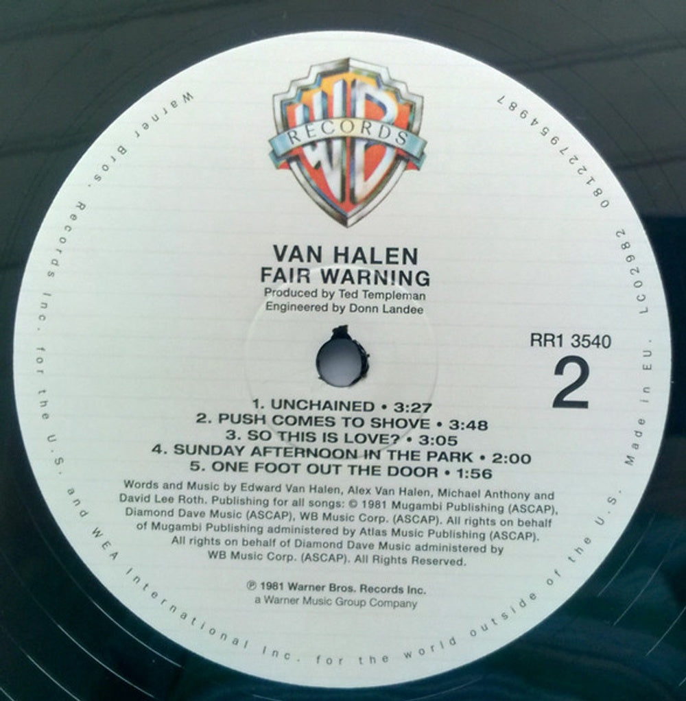 Image 2: Van Halen – Fair Warning: Remastered Vinyl LP | Relix