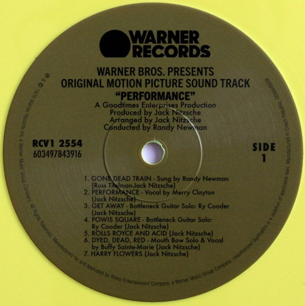 Image 2: Various Artists – Performance (Original Motion Picture Soundtrack, Rocktober 2021 Yellow LP Vinyl) Vinyl LP | Relix