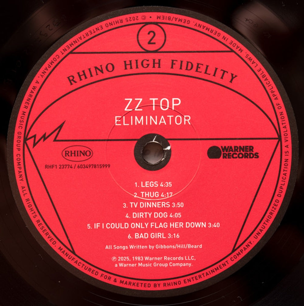 Image 2: ZZ Top – Eliminator (Rktbr25, Brick & Mortar Exclusive, Hifi LP Vinyl) Vinyl LP | Relix