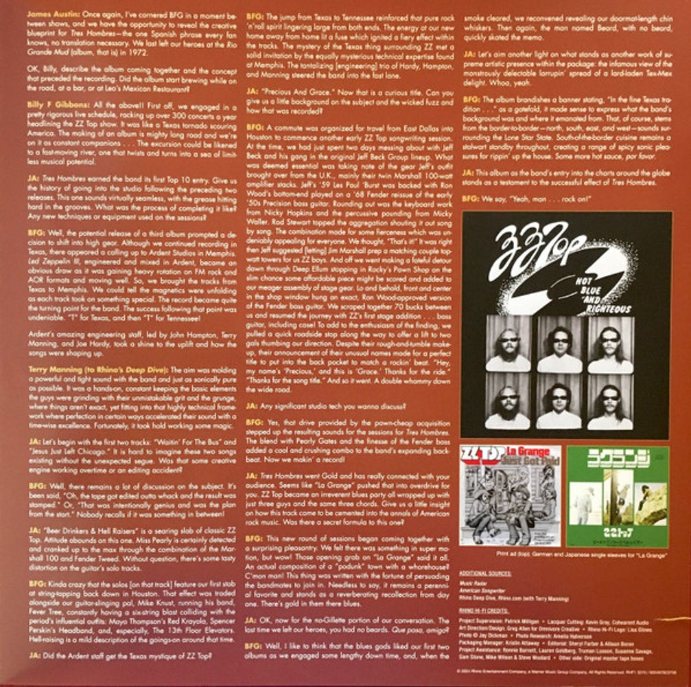 Image 2: ZZ Top – Tres Hombres (180 Gram, Bme LP Vinyl) Vinyl LP | Relix