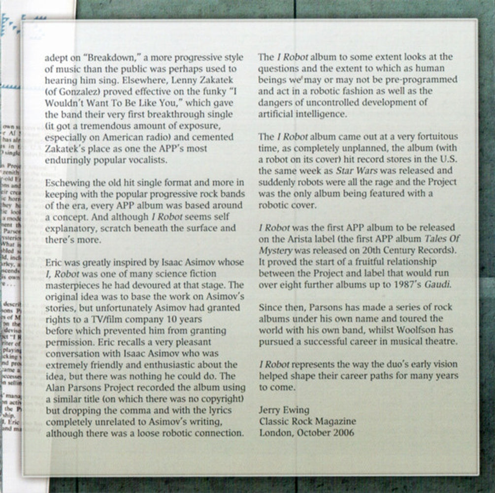 Image 3: Alan Parsons Project – I Robot CD | Relix