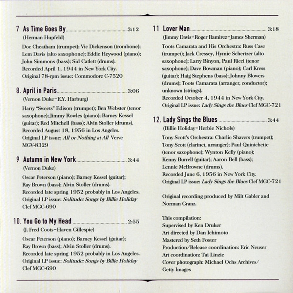 Image 3: Billie Holiday – Great Women Of Song: Billie Holiday CD | Relix
