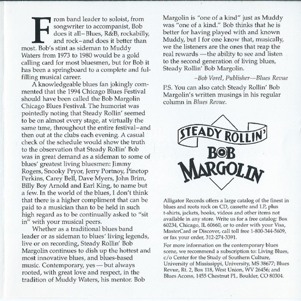 Image 3: Bob Margolin – My Blues & My Guitar CD | Relix
