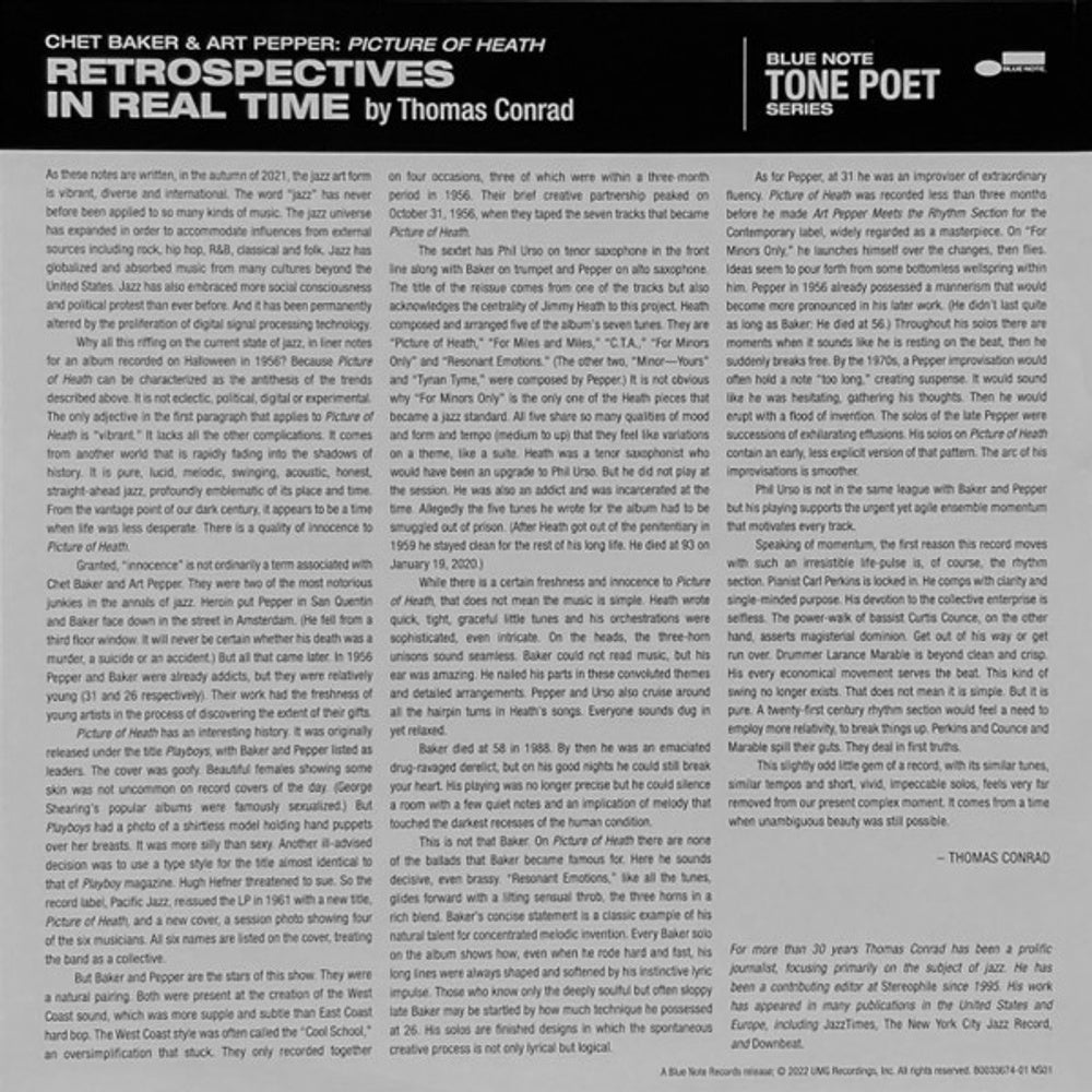 Image 3: Chet Baker, Art Pepper & Phil Urso – Picture Of Heath (Blue Note Tone Poet Series LP Vinyl) Vinyl LP | Relix